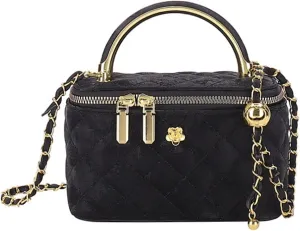 Quilted Crossbody Bags for Women Small Vintage Square Box Purse Boho Shoulder Handbags with Chain and Zipper
