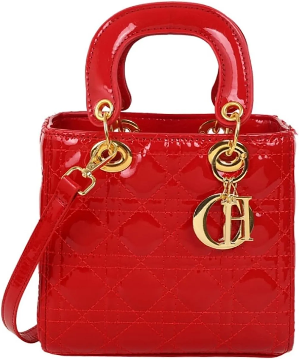 Quilted Crossbody Bags for Women Small Vintage Square Box Purse Boho Shoulder Handbags with Chain and Zipper