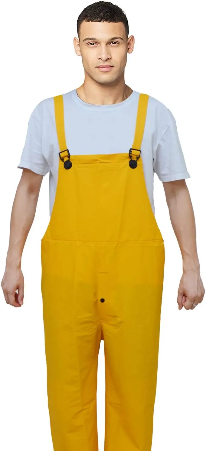 Rain Suit for Men Women Leathercraft Rain Gear Heavy Duty 3-Piece Commercial Rain Jacket with Bib Pants Overall