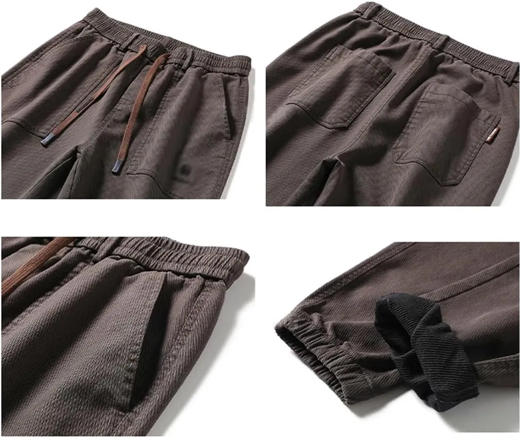 REHJJDFD Men Slim Fit Harem Trousers Male Street Oversized Sweatpants Jogger Casual Pants