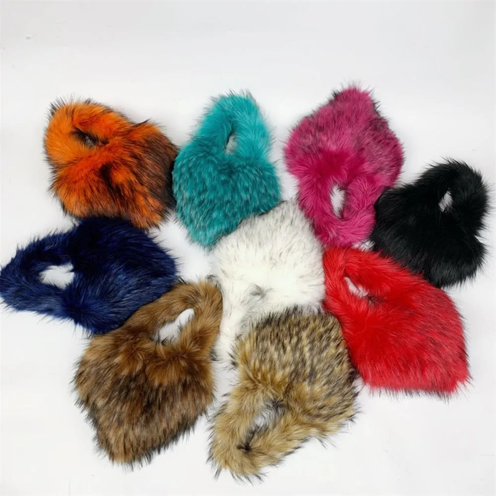Rejolly Heart Shaped Furry Purse for Women Large Soft Shoulder Bag Fluffy Faux Fur Trendy Y2K Girls Handbag