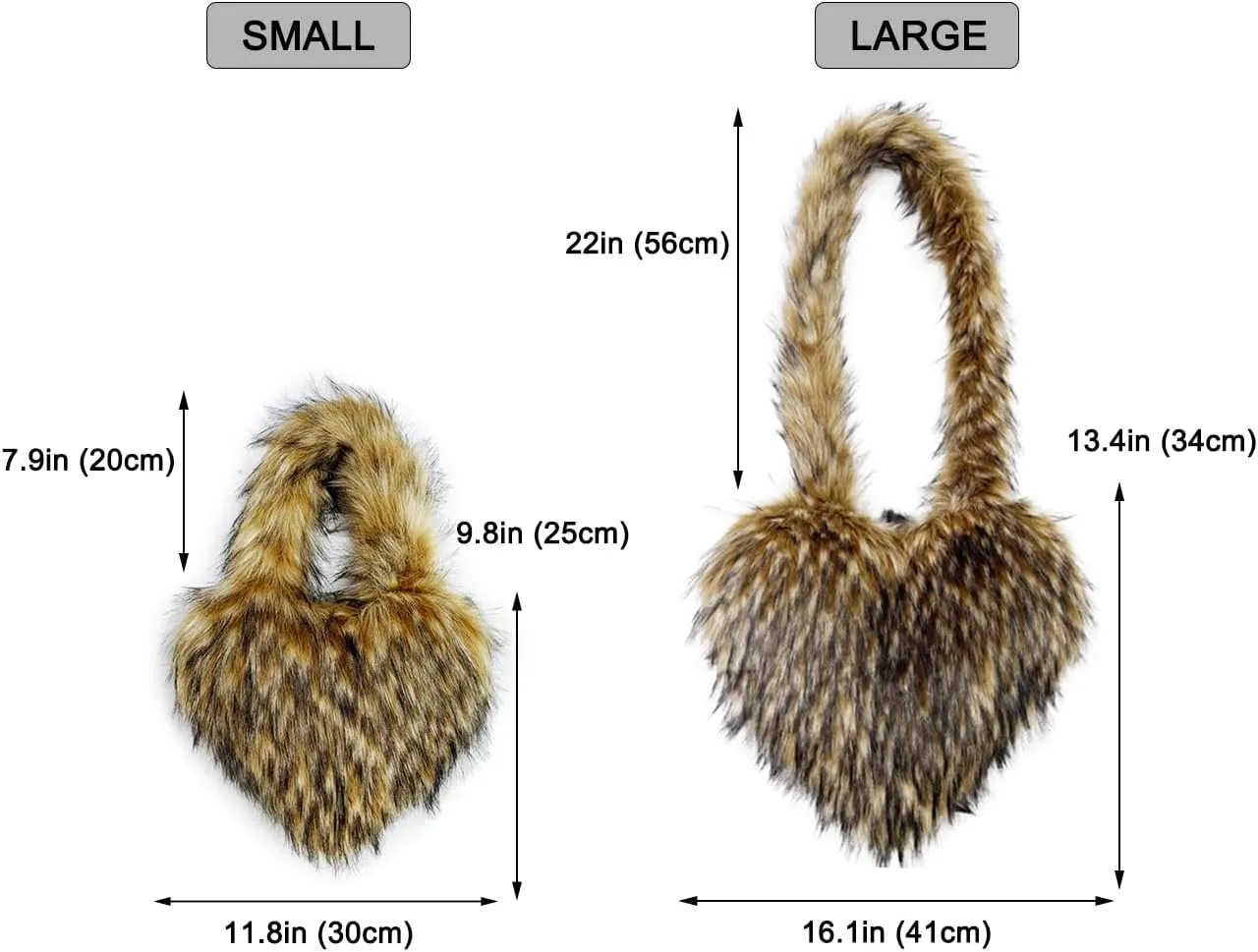 Rejolly Heart Shaped Furry Purse for Women Large Soft Shoulder Bag Fluffy Faux Fur Trendy Y2K Girls Handbag
