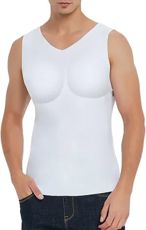 Rosie Invisible Simulation Fake Chest Underwear Men Fake Muscle Tank Top Sleeveless Bottoming Shirt