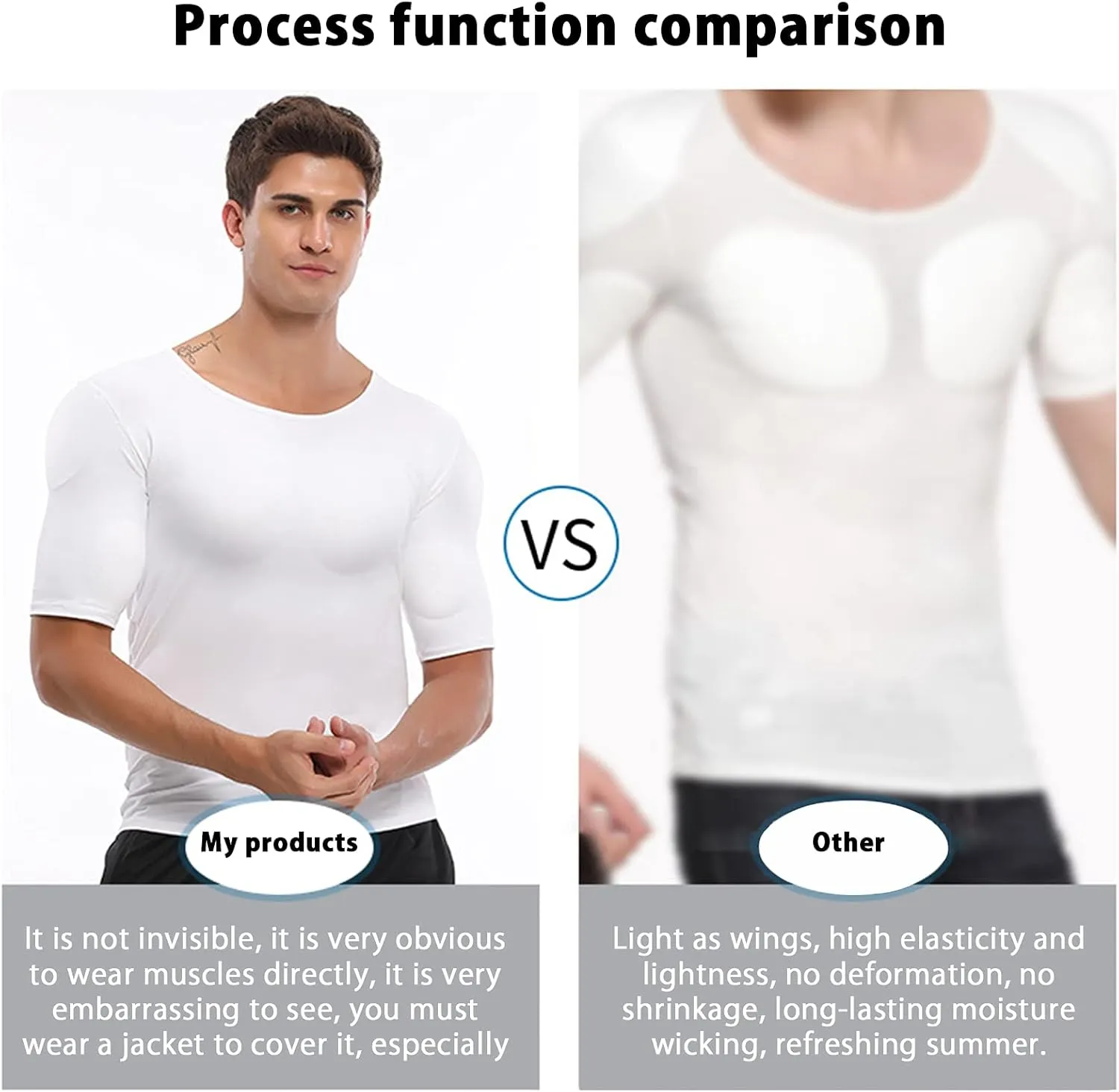 Rosie Invisible Simulation Fake Chest Underwear Men Fake Muscle Tank Top Sleeveless Bottoming Shirt