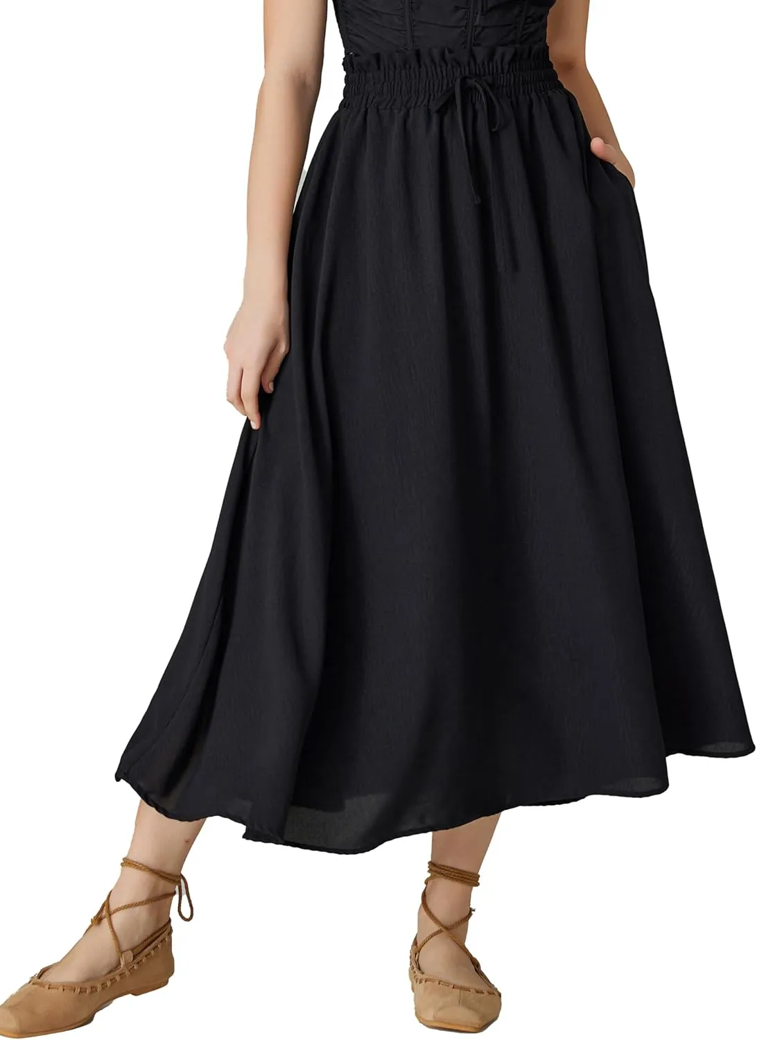 Scarlet Darkness Renaissance Maxi Skirts for Women Summer Floral Long Skirt with Pockets