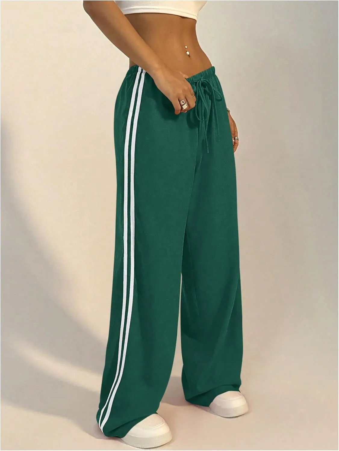 SHENHE Women's Wide Leg Loose Sweatpants Low Rise Y2k Drawstring Workout Sports Pants