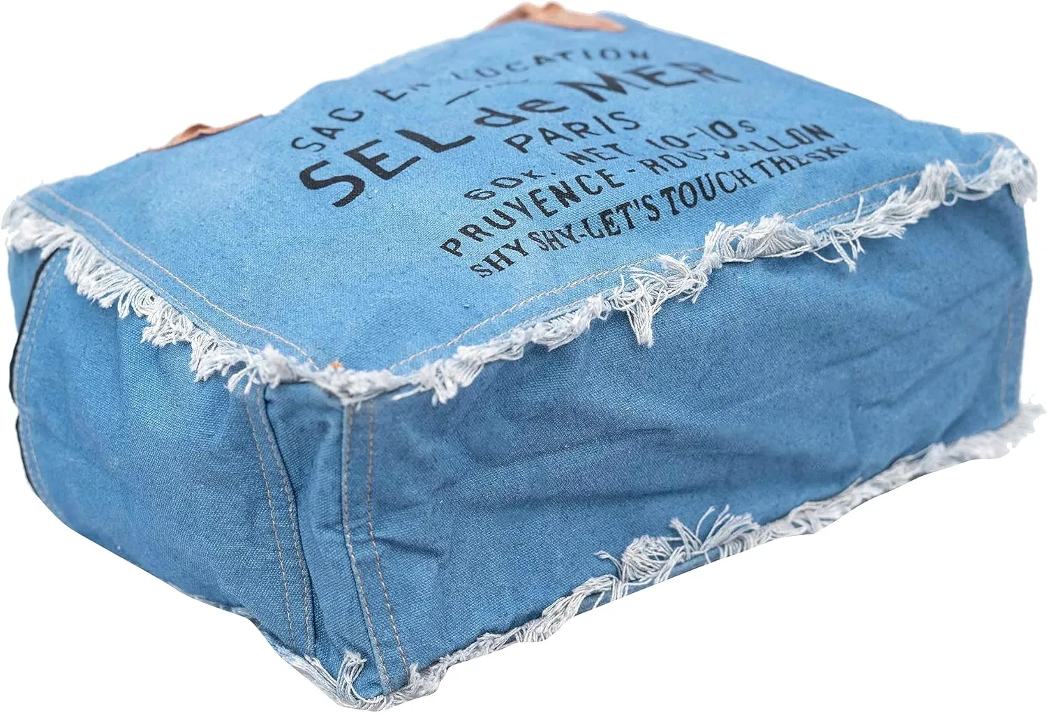 Shy Shy Bags Sel De Mer Canvas & Cowhide Tote Bag - Upcycled Radiant Leather Hand Bag