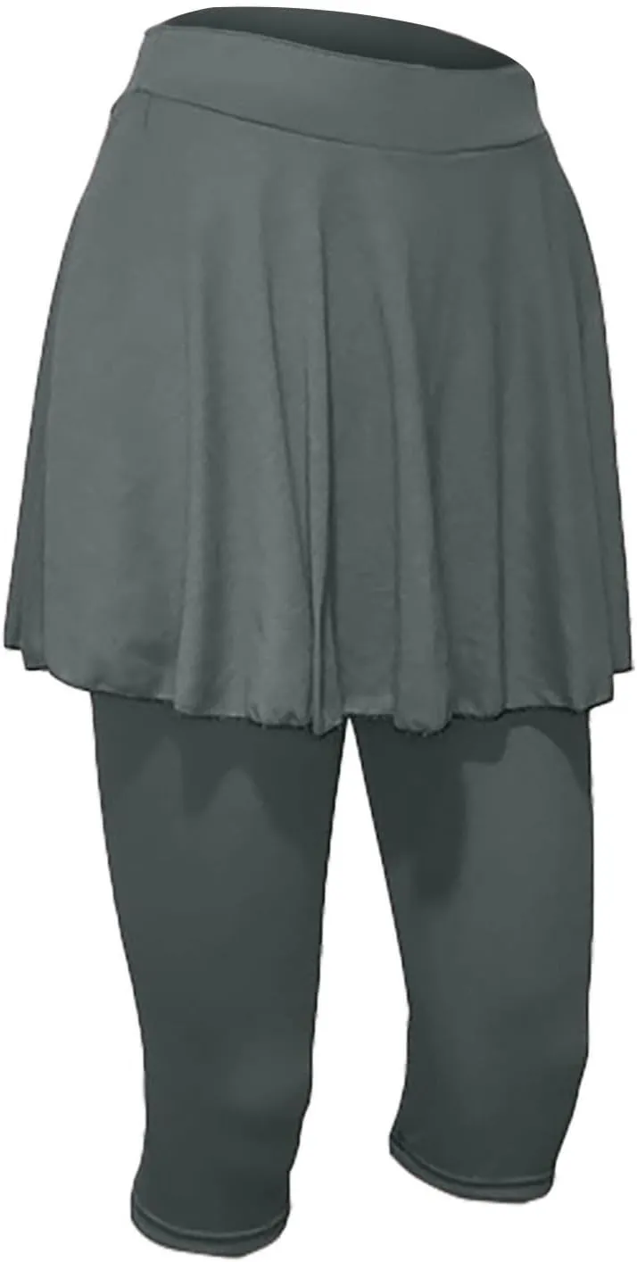 Skirted Leggings for Women 2025 Athletic Tennis Golf Skorts Capris Elastic Waist Workout Gym Yoga Legging with Skirt