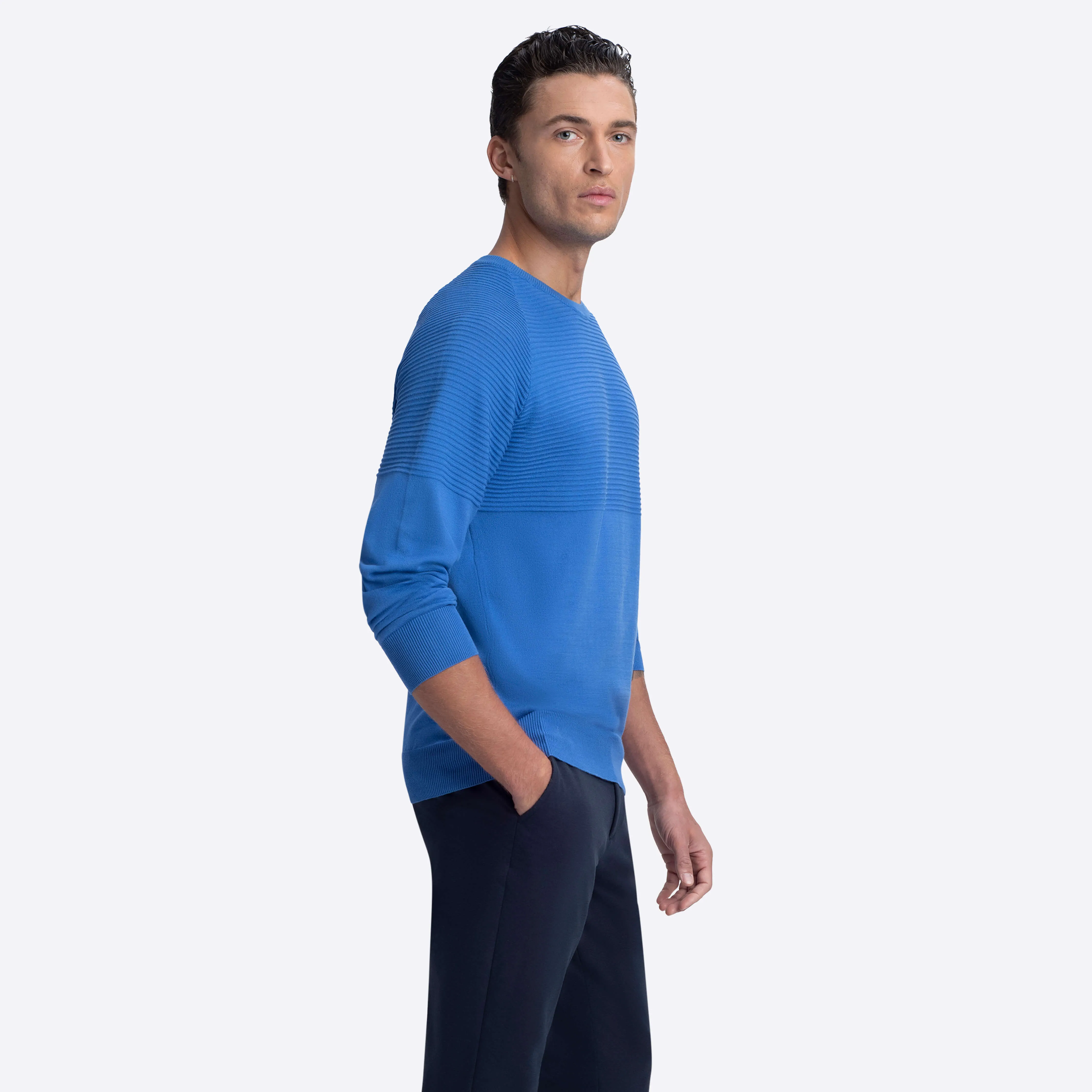 Solid & Stripe Combo Crew Neck Sweater