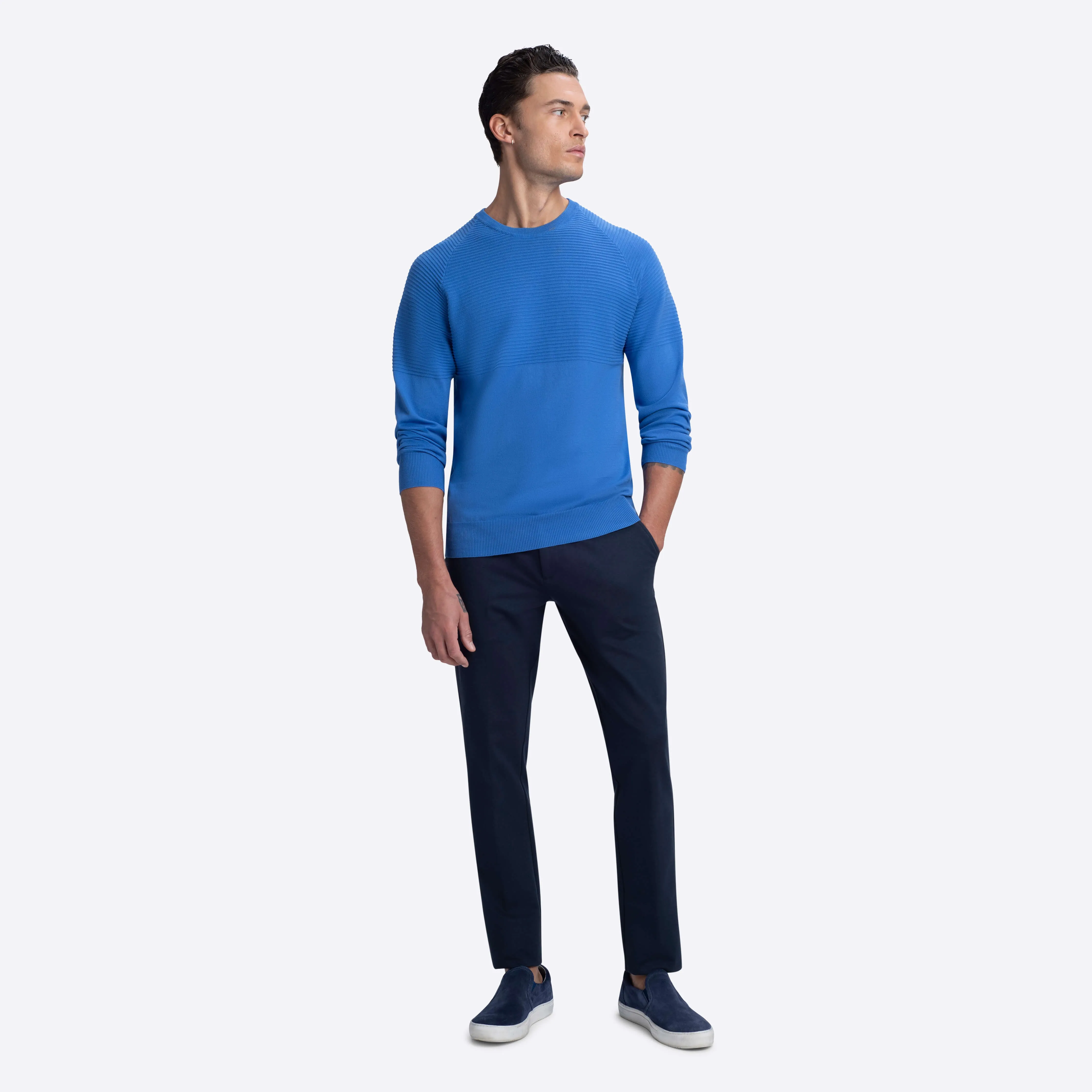 Solid & Stripe Combo Crew Neck Sweater