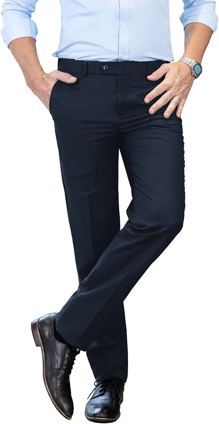 SOLOVEDRESS Mens Dress Pants Classic Slacks Business Trousers Regular Fit Suit Pants for Men