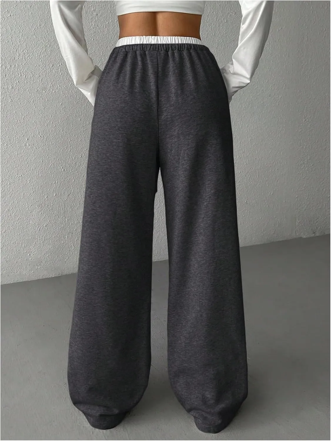 SOLY HUX Girl's Drawstring Waist Baggy Sweatpants Wide Leg Casual Loose Long Pants