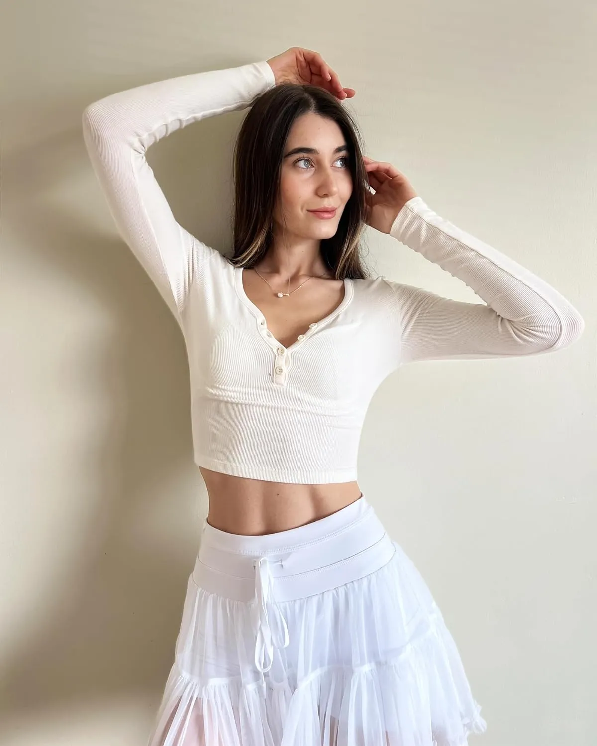 Stelle Women's High Waist Athletic Skorts with Shorts Pockets Ruffle Hem Flowy Skirts Mini Tiered Short Skirt Casual Summer