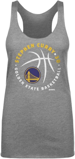 Steph Curry Golden State Warriors Women's Tank Top - Steph Curry Golden State Warriors Player Ball WHT
