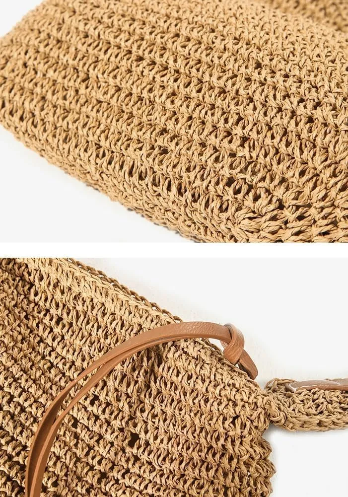 Straw Beach Bag for Women Summer Fashion Woven Hobo Bag Lightweight Hobo Shoulder Handbag Purse Vocation Travel