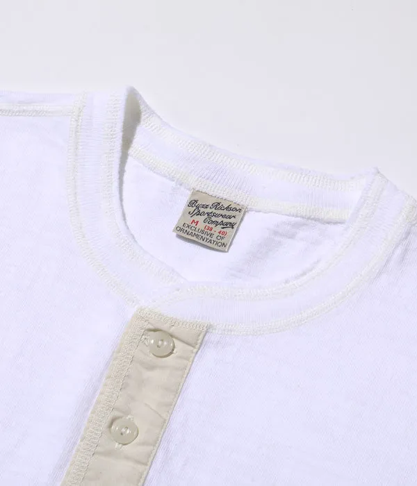 SUGARCANE BUZZ RICKSON'S SLUB YARN HENLEY NECK T-SHIRTT - WHITE