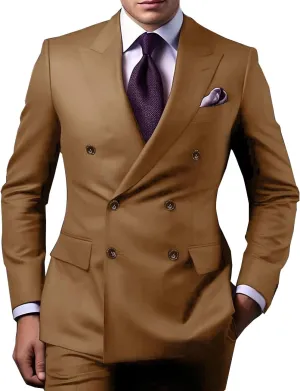 Suits for Men 2 Piece Slim Fit Men's Suit Double Breasted Formal Blazer Jacket Vest Pants Set Wedding Prom Party