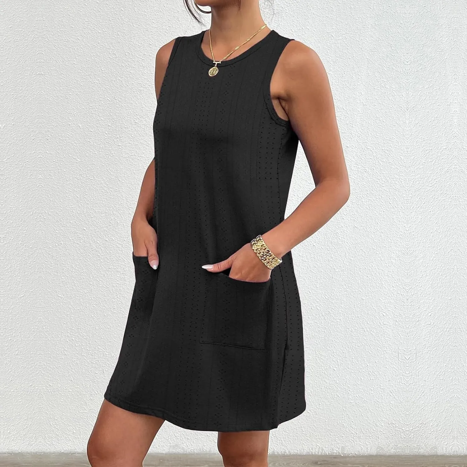 Summer Dresses for Women Sleeveless Sundresses Casual Swing Tank Beach Cover Up Dress Loose T-Shirt Vacation Dresses