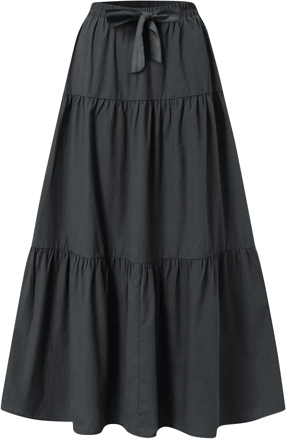 Summer Skirts for Women Boho Casual Elegant Smock Layered Tiered Maxi Skirt High Waisted A Line Flowy Long Skirts