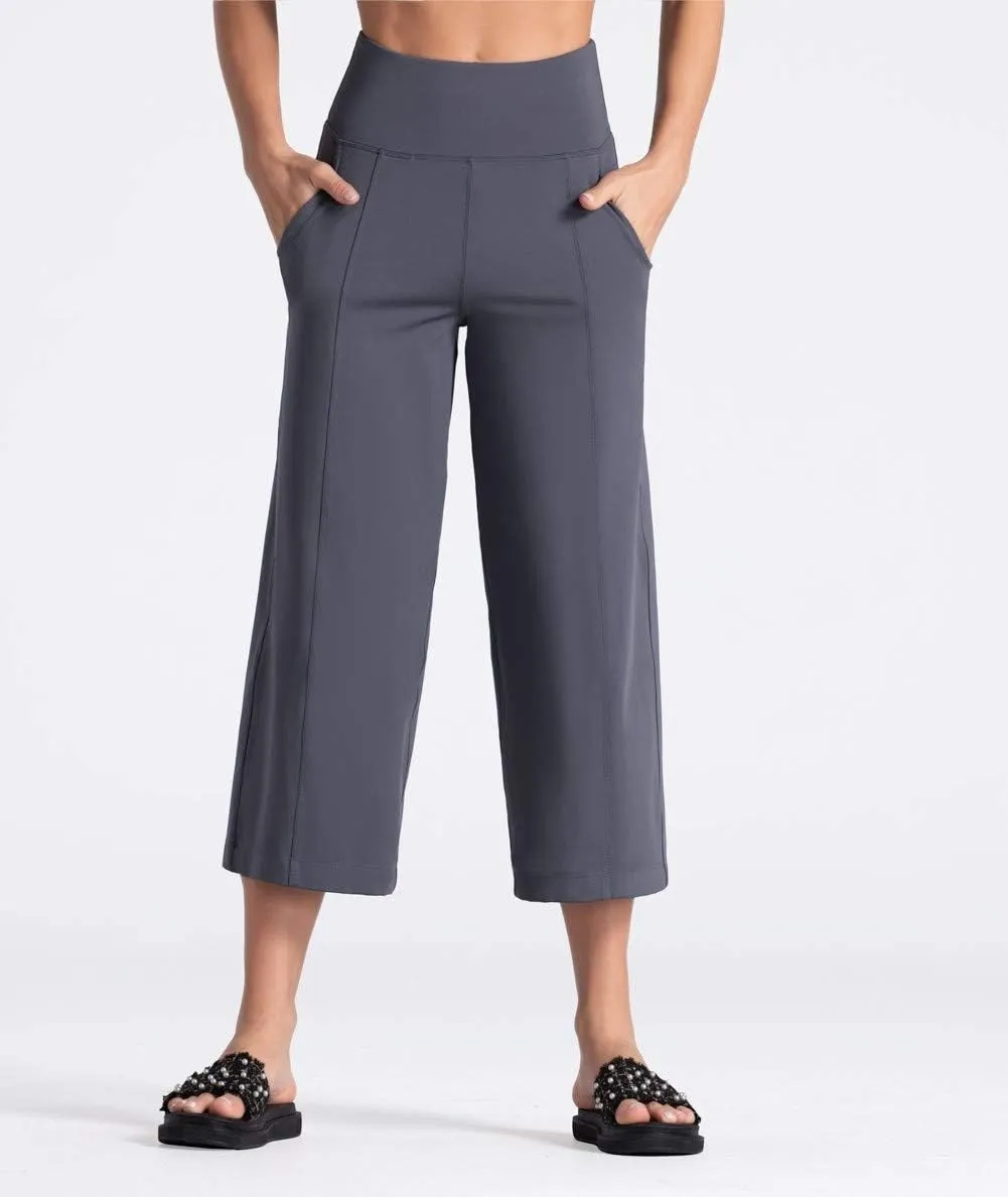 THE GYM PEOPLE Womens' Yoga Pants with Pockets and Tummy Control High Waist in Flare Crop