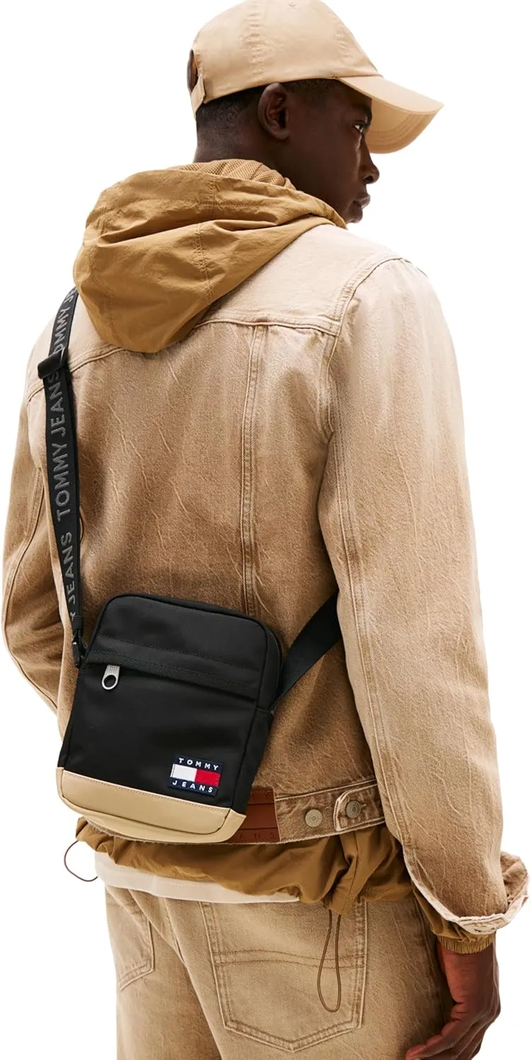 Tommy Jeans Essential Daily Crossbody Bag with Zipper and Adjustable Strap