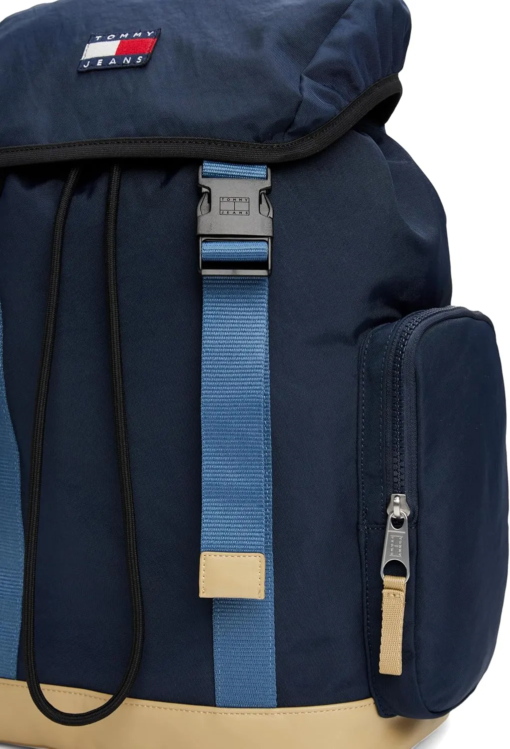 Tommy Jeans Men's Lightweight Daily Elevated Flap Backpack with Laptop Sleeve, Dark Night Navy, One Size