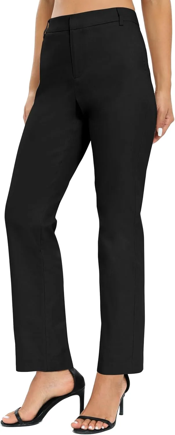 Urban CoCo Women's Elastic Waisted Work Pants Business Casual Office Pants Trousers with Pockets