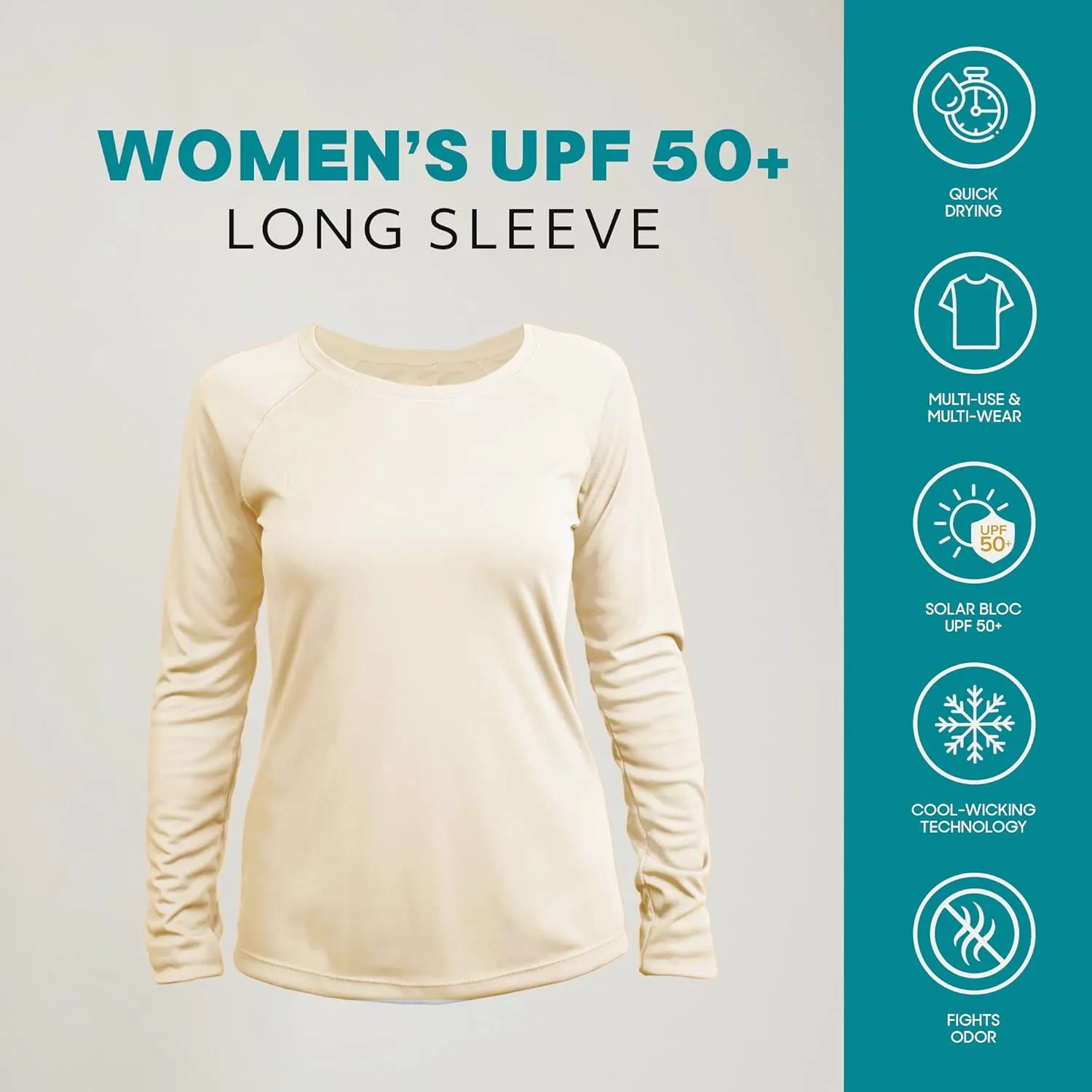 Vapor Apparel Womens UPF 50  UV Sun Protection Long Sleeve Performance Regular Fit T-Shirt for Sports and Outdoor