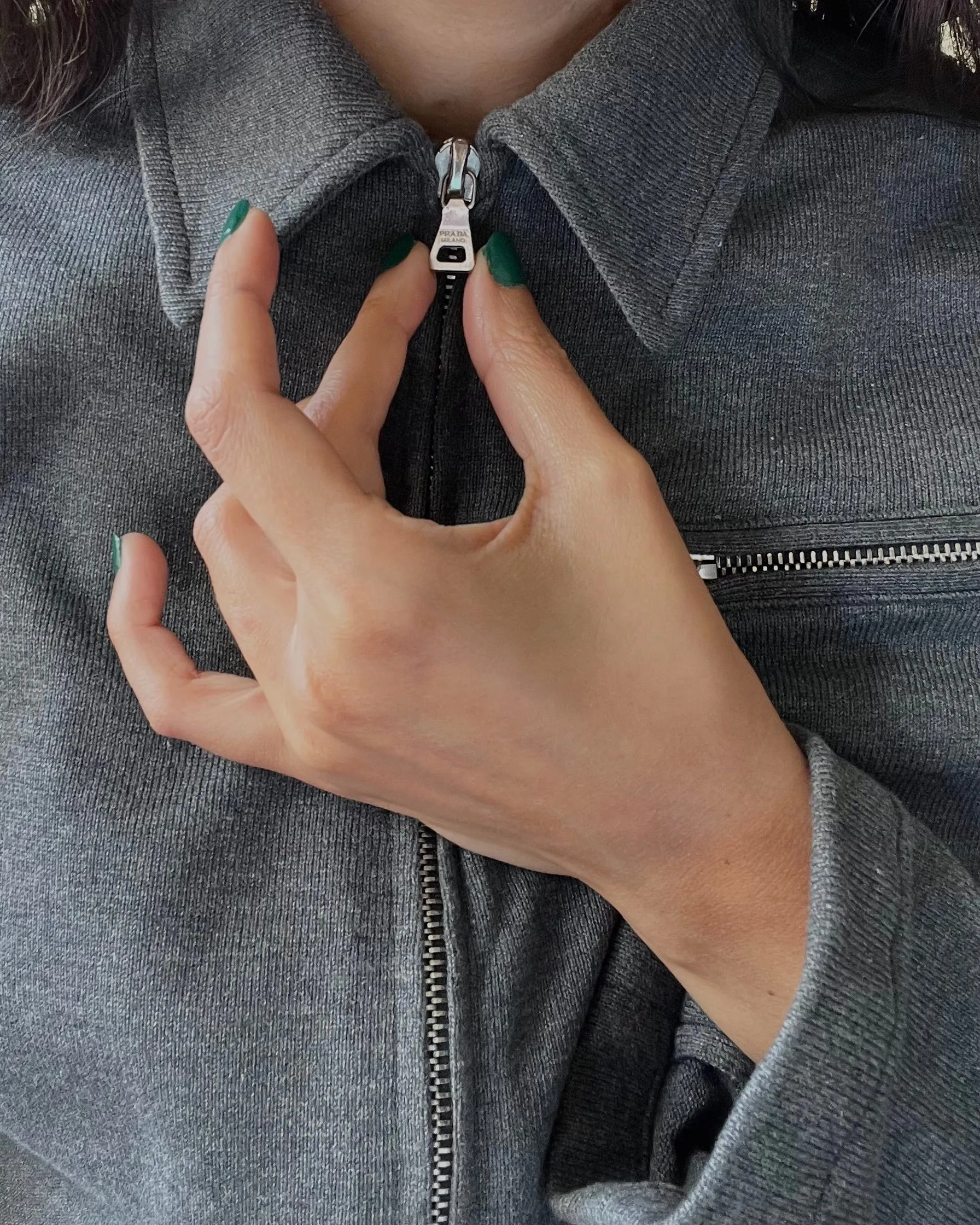 Vintage Prada Cotton Knit Zip Jacket
