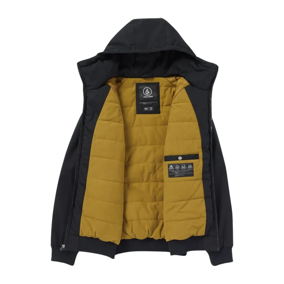 Volcom Men's Hernan 10K Insulated Hooded Jacket A17324408 - Black
