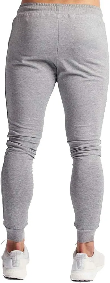 Wangdo Men's Joggers Sweatpants Gym Training Workout Pants Slim Fit with Zipper Pockets