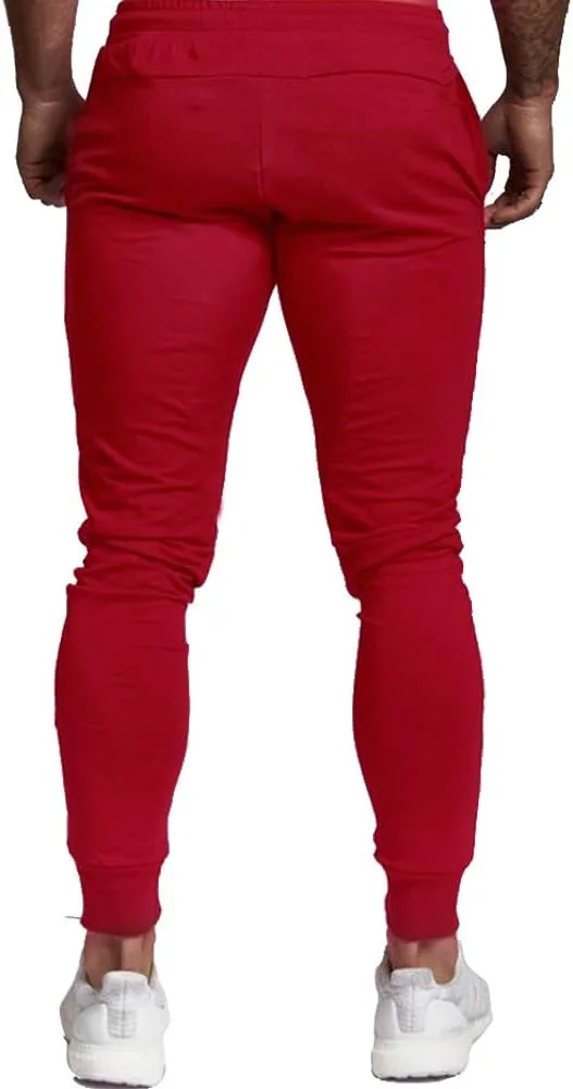 Wangdo Men's Joggers Sweatpants Gym Training Workout Pants Slim Fit with Zipper Pockets