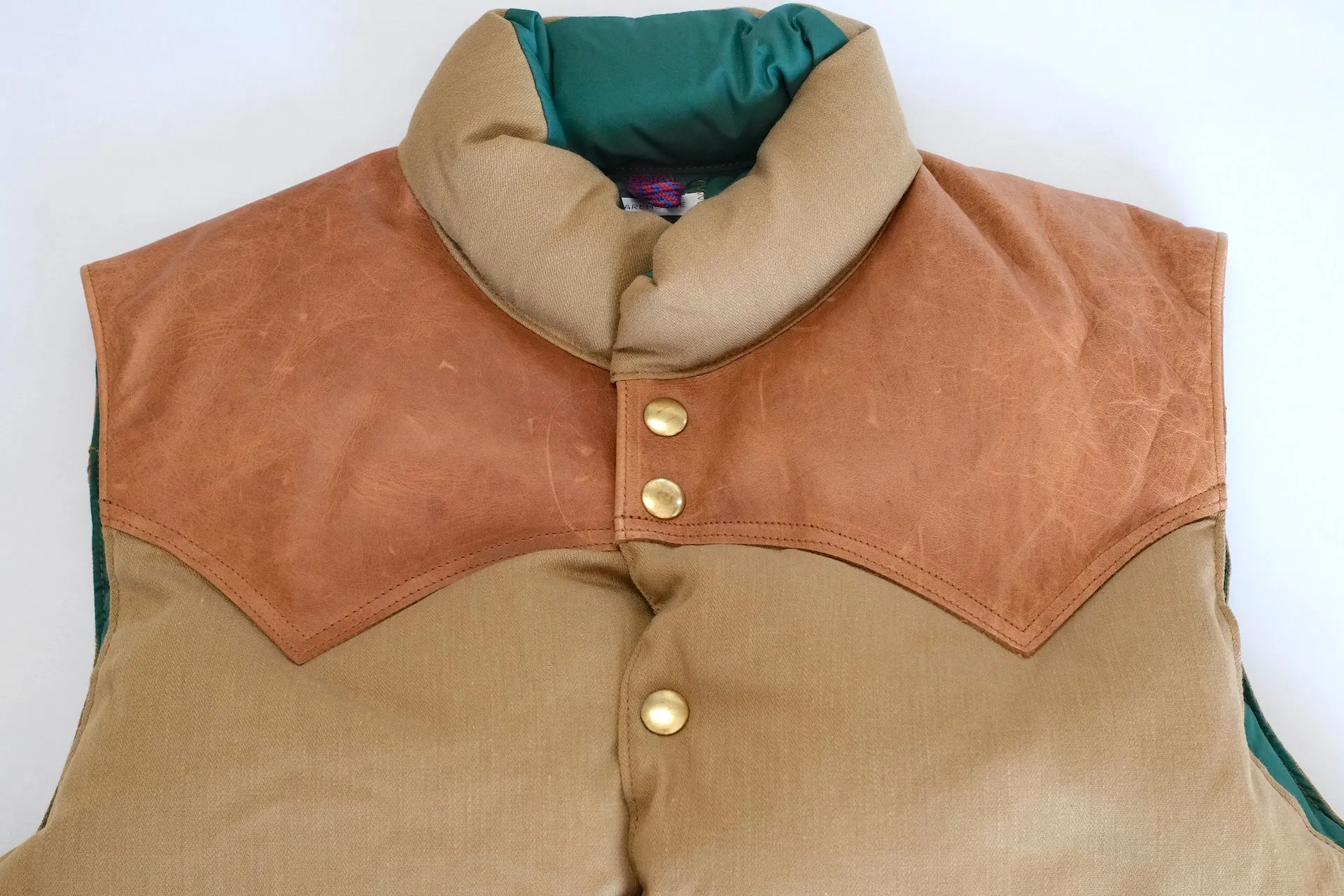 Warehouse X Rocky Mountain Yarn-Dyed Dobby Down Vest (Brown)