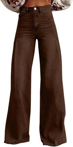 Wide Leg Jeans for Women 2025 Summer High Waisted Strechy Trendy Baggy Bootcut Y2K Street Denim Pants Plus Size
