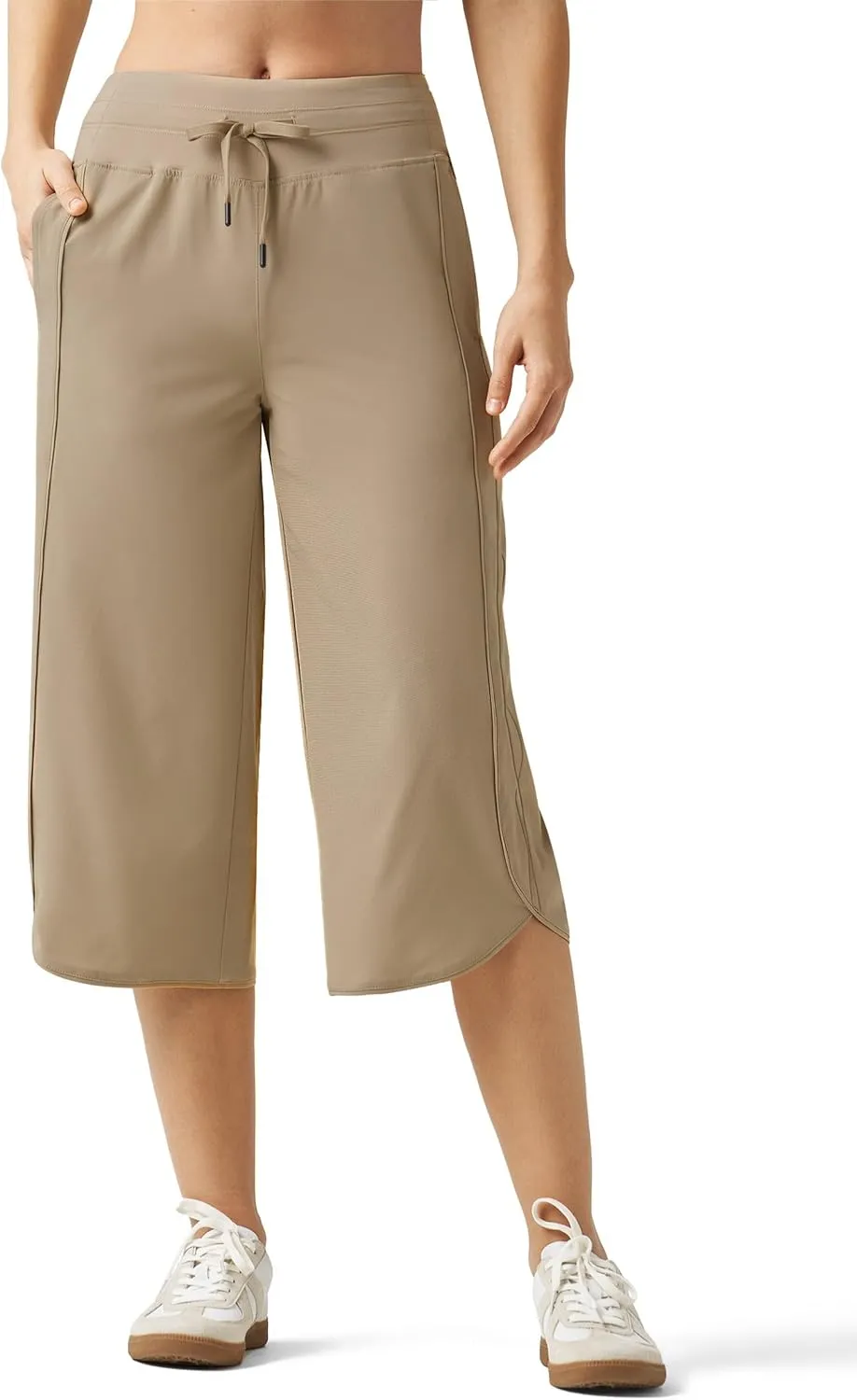 Willit Women's Capri Athletic Hiking Wide Leg Quick Dry Capri Pants Casual Lightweight Summer Cropped Pants