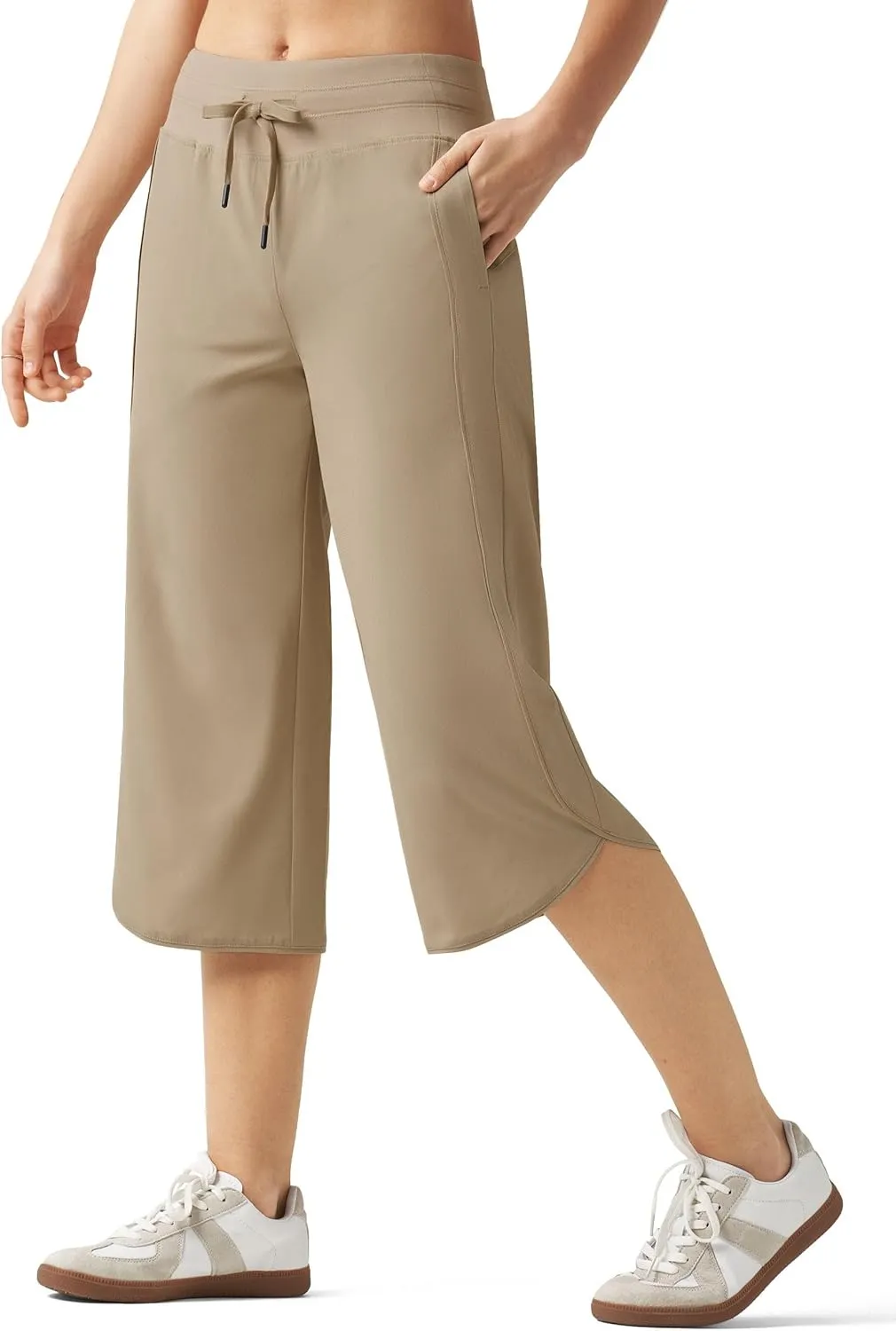 Willit Women's Capri Athletic Hiking Wide Leg Quick Dry Capri Pants Casual Lightweight Summer Cropped Pants