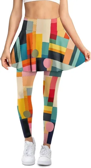 Women Yoga Legging with Skirt High Waisted Slim Full-Length Running Workout Skirted Yoga Pants with Pockets XS-3XL