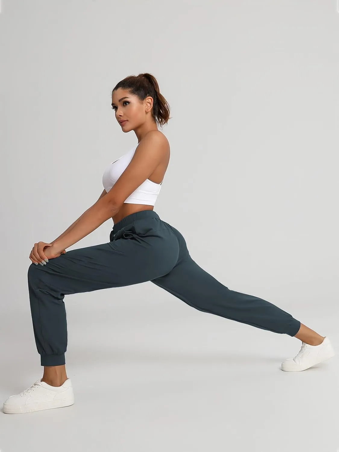 Women's 31"/33"/35"/37" Tall Inseam Joggers Running Sweatpants Pockets Tapered Athletic Workout Lounge Pants
