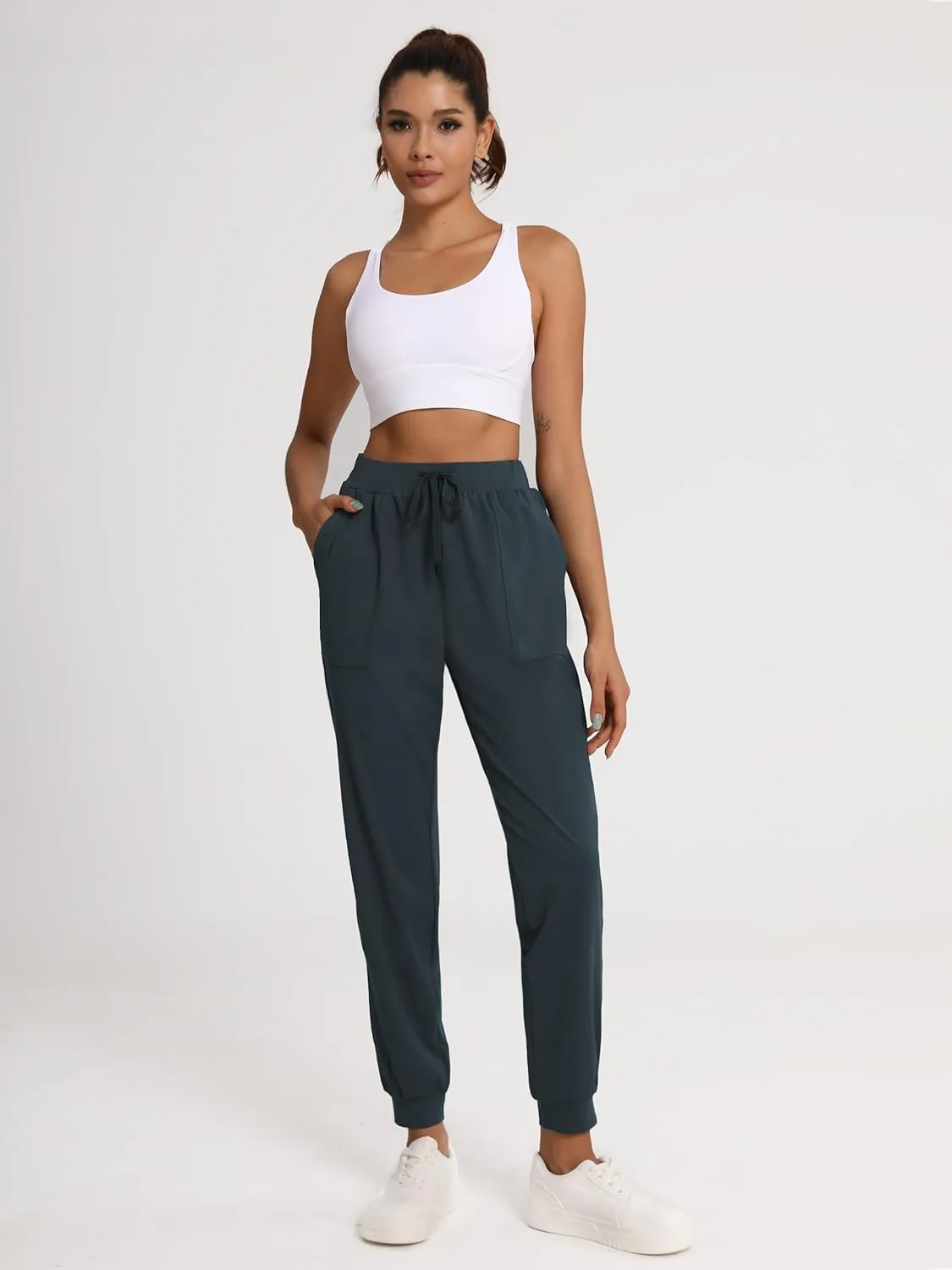 Women's 31"/33"/35"/37" Tall Inseam Joggers Running Sweatpants Pockets Tapered Athletic Workout Lounge Pants