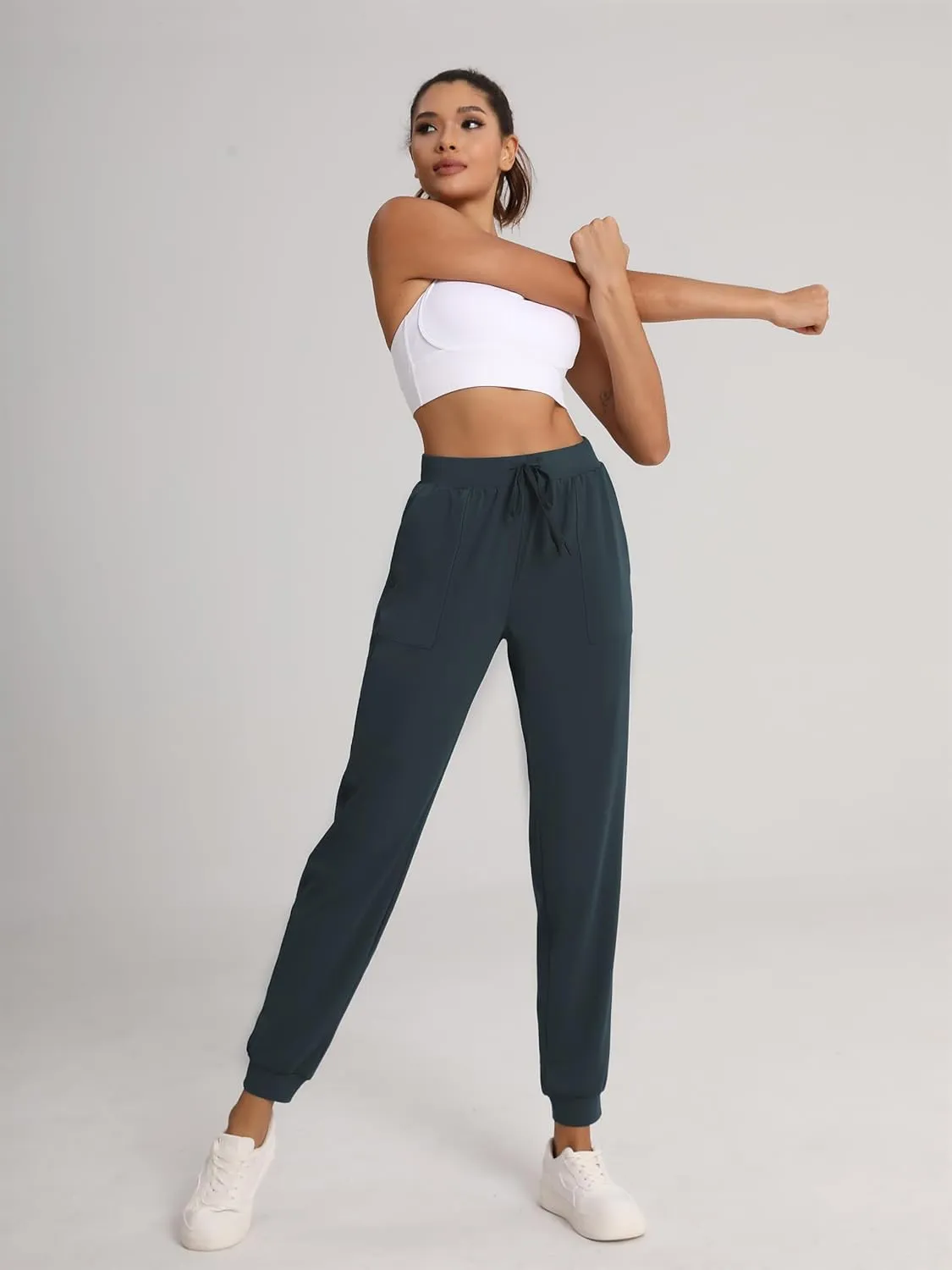 Women's 31"/33"/35"/37" Tall Inseam Joggers Running Sweatpants Pockets Tapered Athletic Workout Lounge Pants