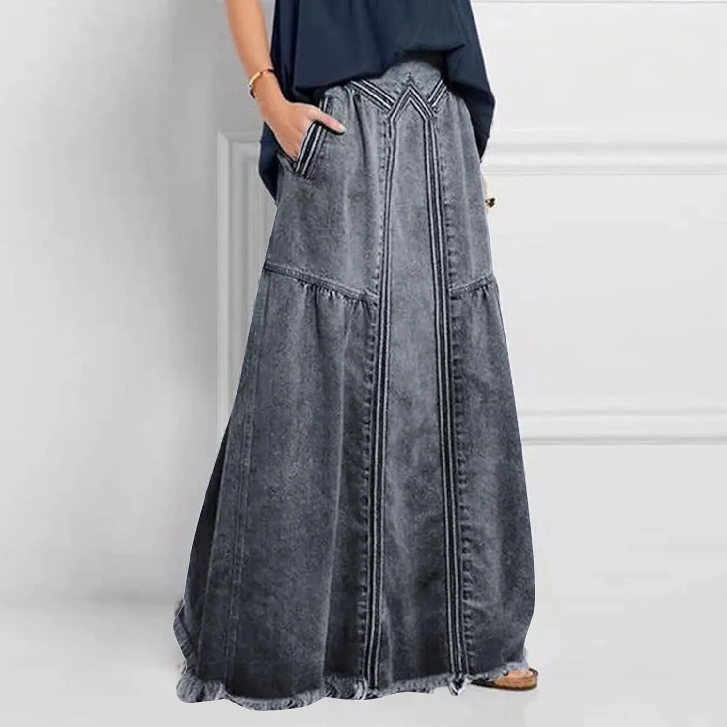 Women's Casual Skirts Women Fashion Denim Pencil Skirt High Waisted Blow Knee Blue Jeans Skirts Spring Mini