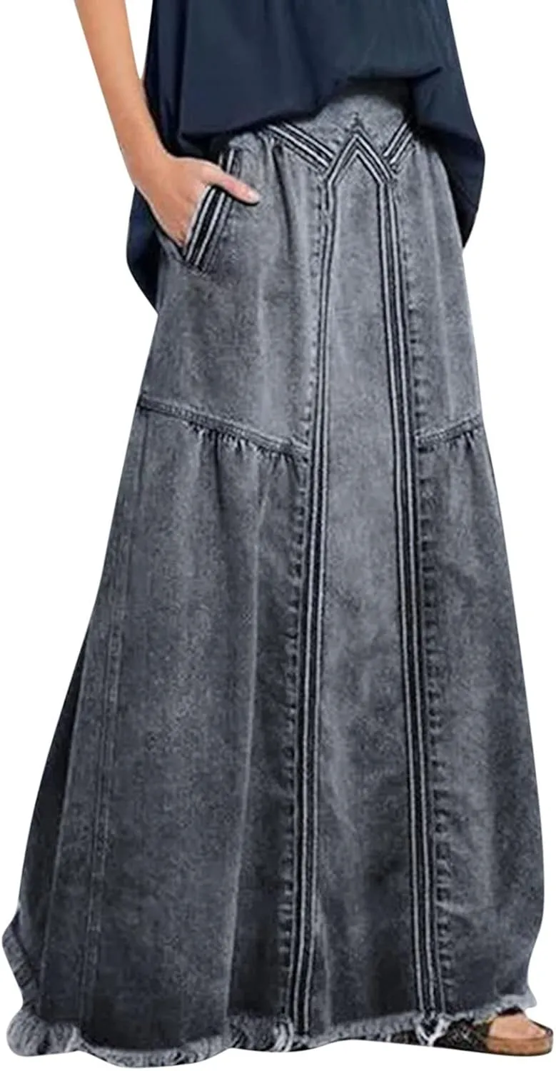 Women's Casual Skirts Women Fashion Denim Pencil Skirt High Waisted Blow Knee Blue Jeans Skirts Spring Mini