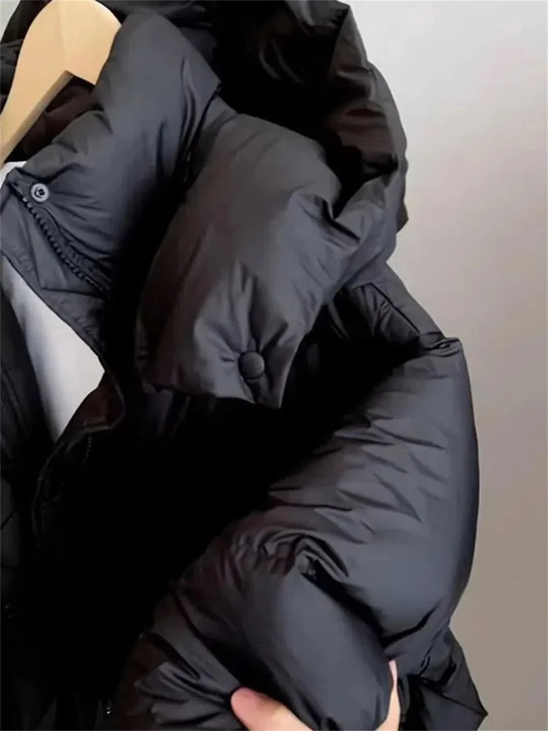 Women's Down Cotton Padded Jacket Hooded Short Winter Clothes Puffer Jacket Coat Outwear