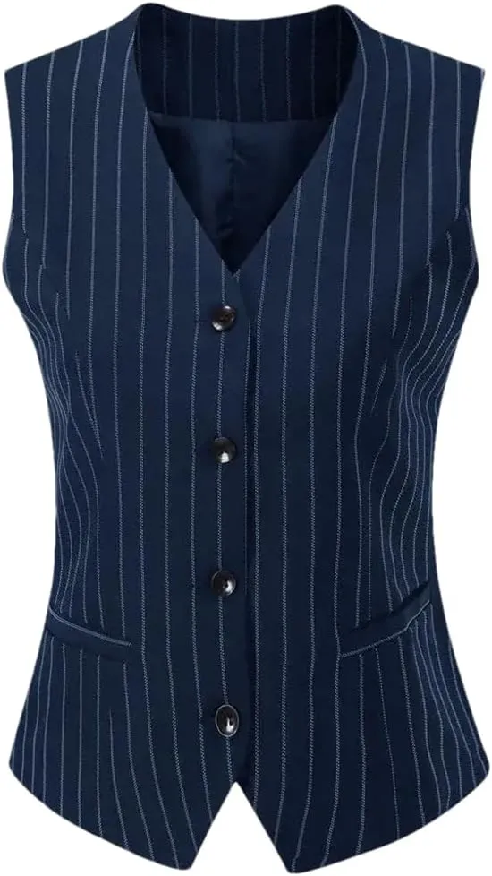 Women's Formal 4 Button V-Neck Business Dress Suit Vest Waistcoat Women's Vest