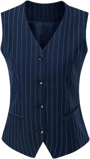 Women's Formal 4 Button V-Neck Business Dress Suit Vest Waistcoat Women's Vest