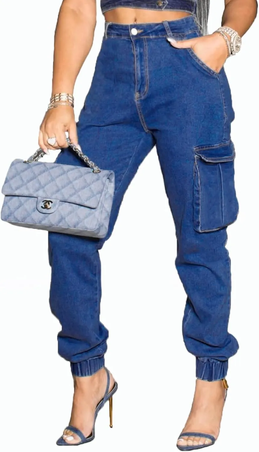 Women's Hiking Cargo Jogger Camo Pants with Pockets High Waisted Slim Casual Outdoor Tapered Combat Works Pants