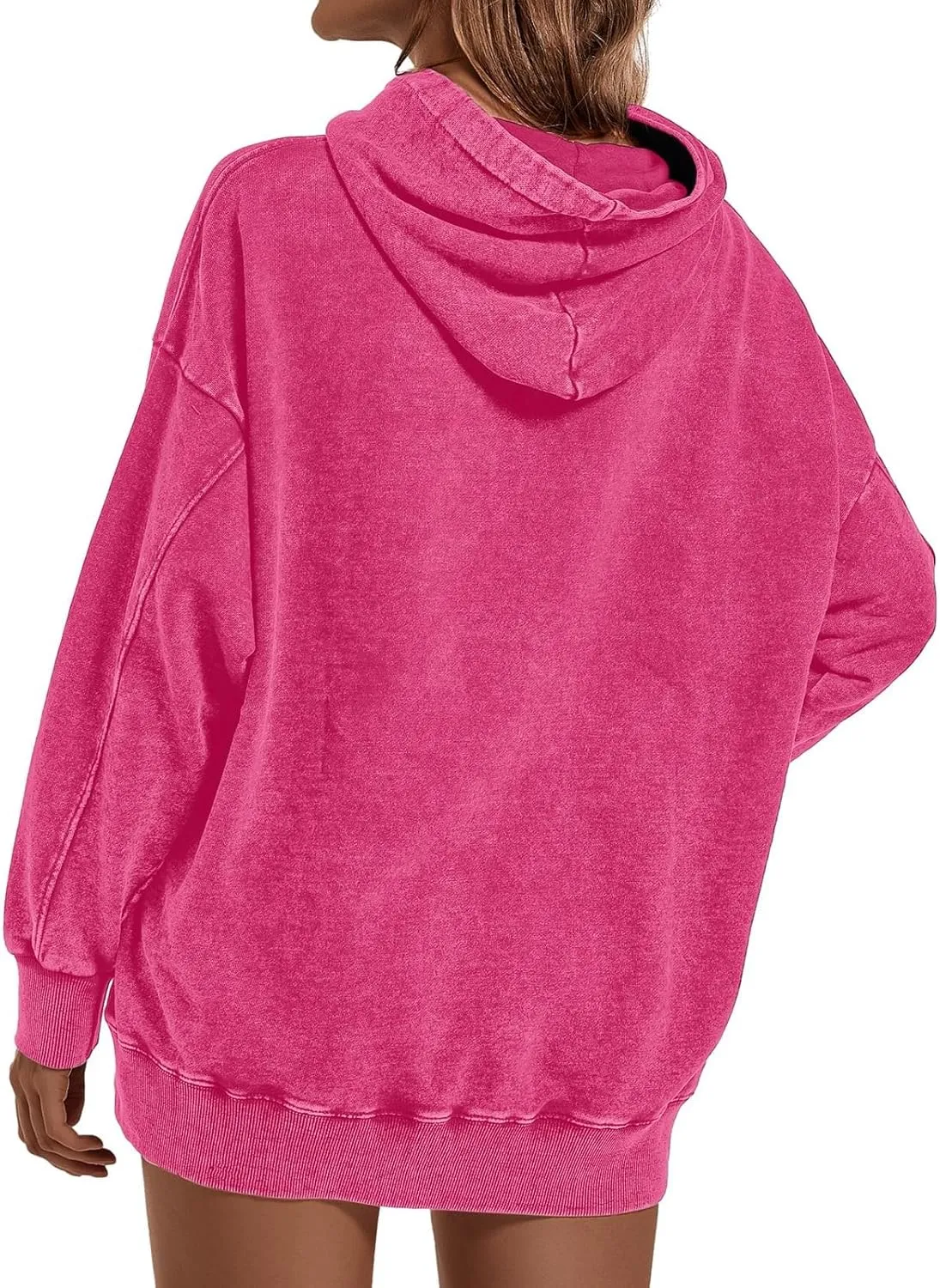 Women's Oversized Vintage Hooded Sweatshirts Acid Wash Loose Fit Baggy Trendy Casual Pullover Hoodies 2024