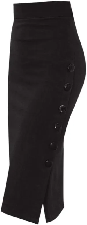 Womens Pencil Skirt High Waisted Button Split Skorts Ladies Office Skirt Multiple Size Solid Elegant Skirt Pants