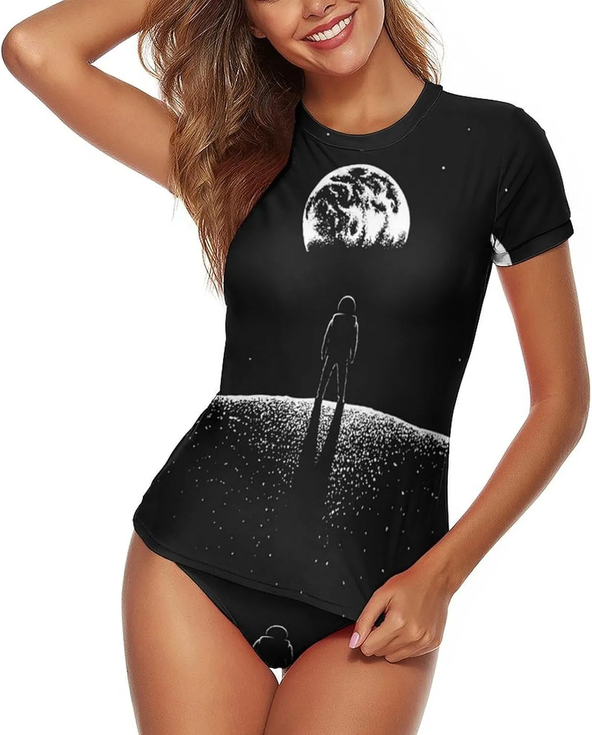 Women's Short Sleeve Rash Guard Swimsuit Top Swim Shirt Quick Dry Swimsuit