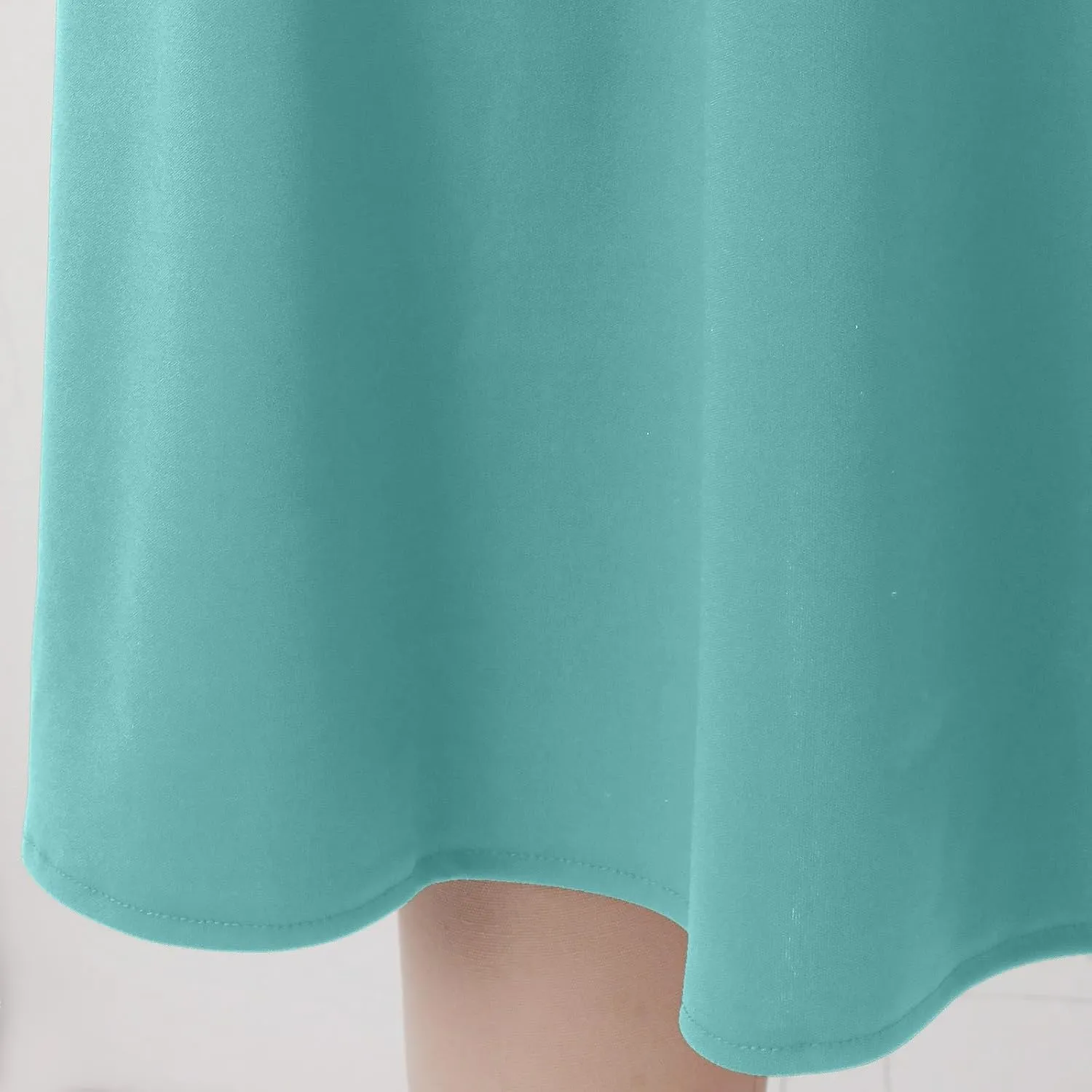 Women's Summer Boho Flowy Midi Skirt Lightweight Casual High Waisted Flared A Line Pull On Work Knee Length Skirts